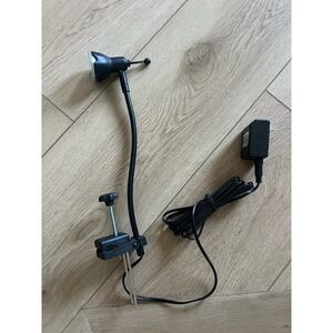 Adjustable Black Clamp Desk Lamp with‎ Flexible Gooseneck and AC Adapter